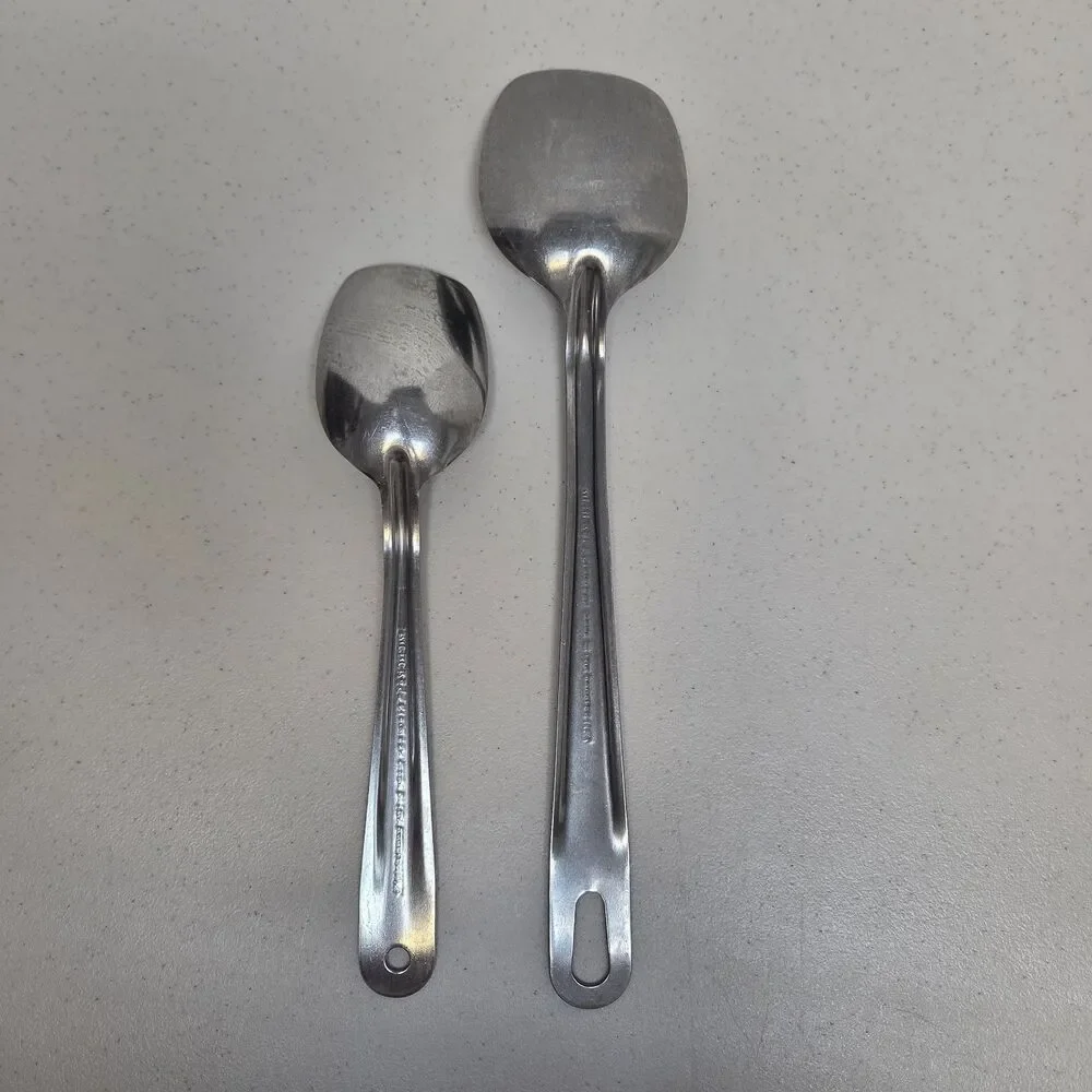 Set of 2 Vintage Richcraft Stainless Steel Serving Spoons 13.25
